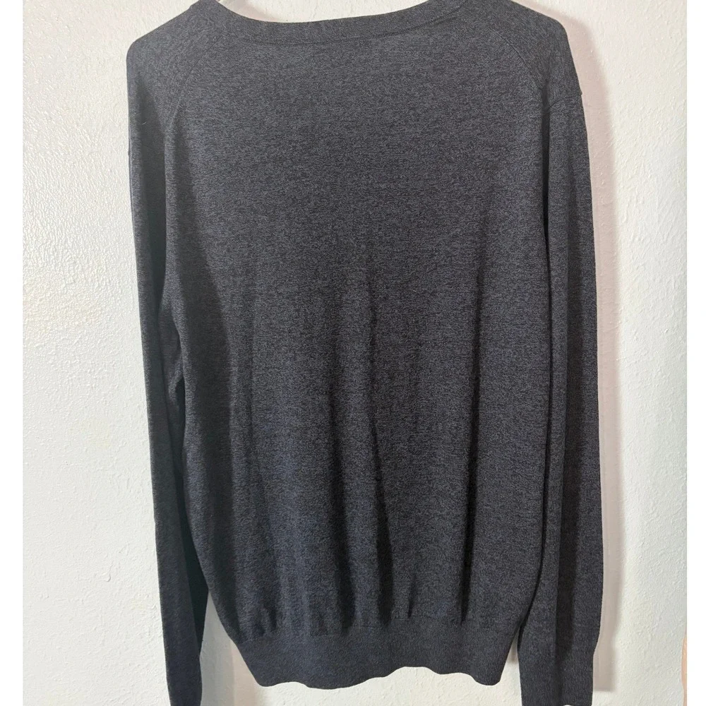 Banana Republic Men L Luxury Blend Silk Cotton Cashmere V-Neck Sweater Old Money
